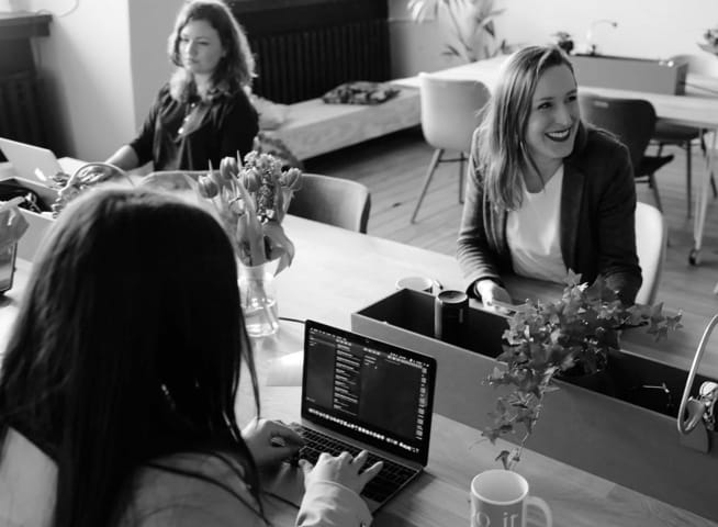 office setting with three women